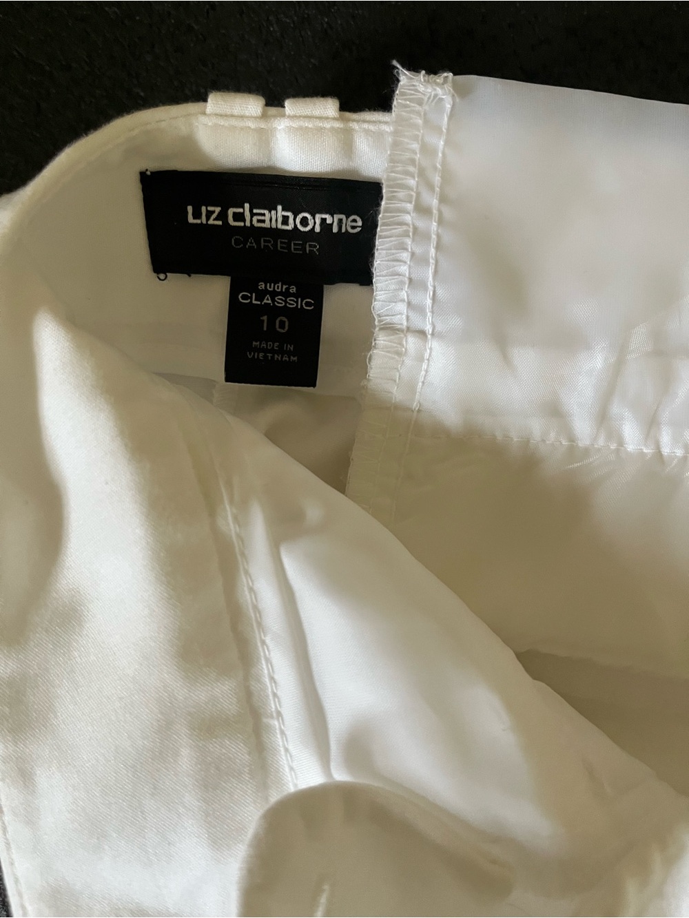 Liz Claiborne women’s  White Dress Pants - Tailored Flat Front - Picture 6 of 7